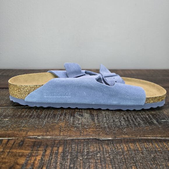 NEW Birkenstock Arizona Womens Size 8 EU 39 Narrow Sandals Suede Blue Brown Soft - Picture 8 of 10